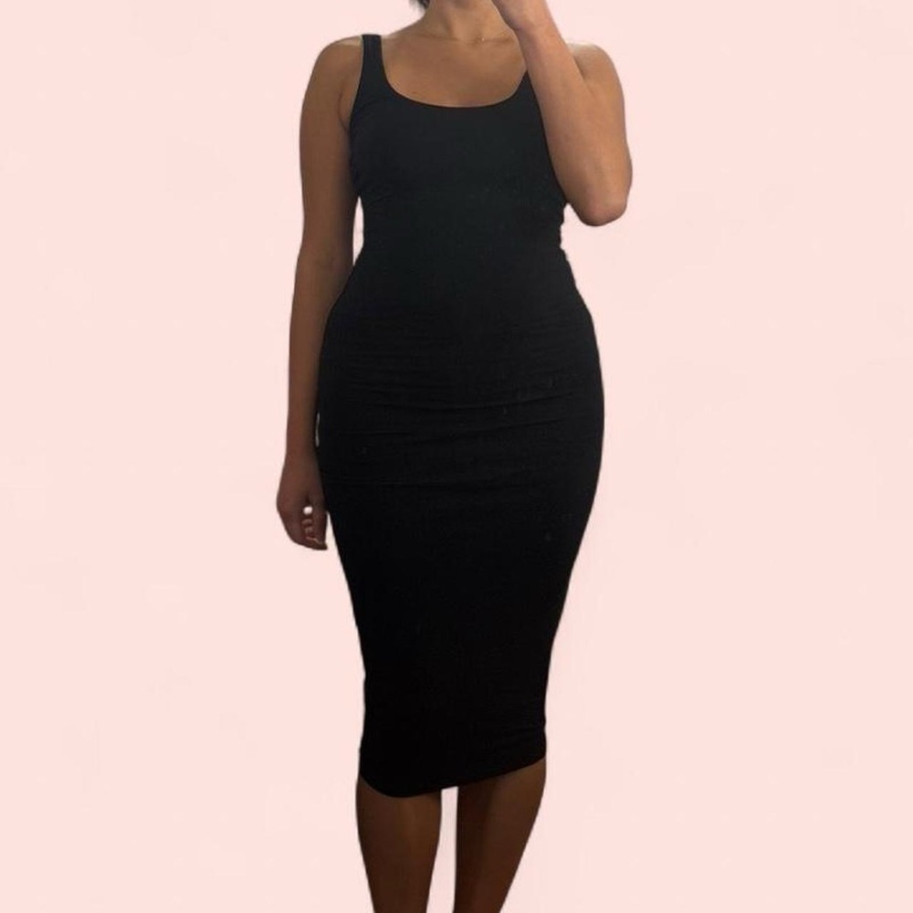 Fashion Nova Classic Black Midi Dress